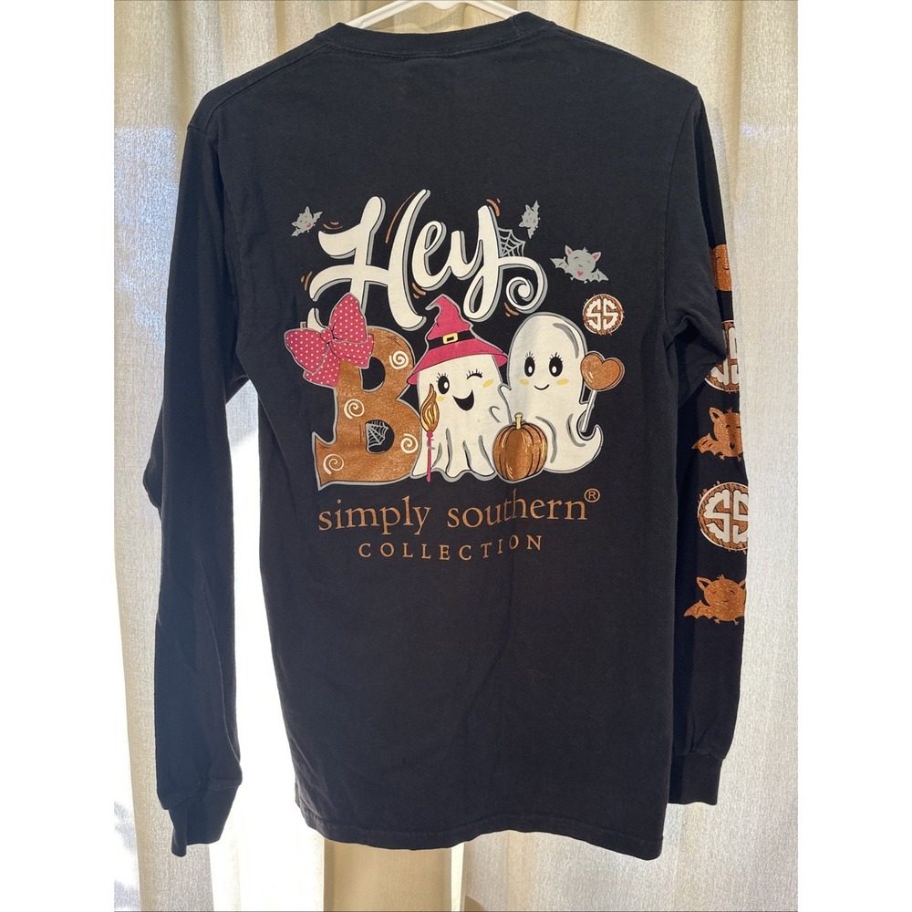 Women's Simply Southern Hey Boo Halloween Themed shirt size‎ small